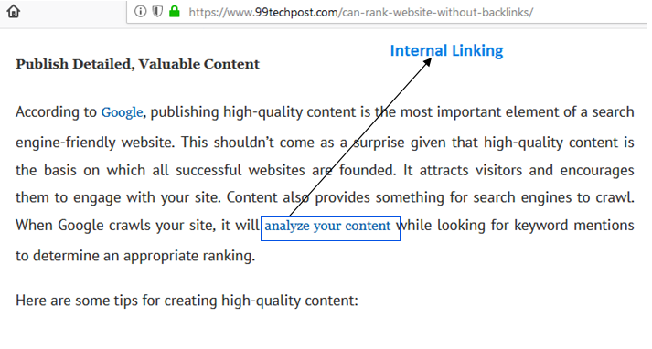 Internal linking seo best on page technique